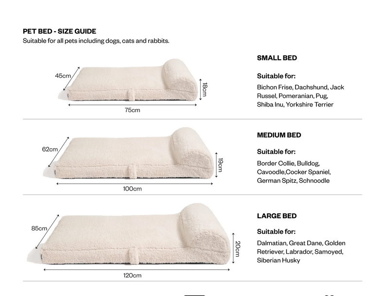 kleines, medium und grßes Hommey - Boucle Hundebett Latte braun