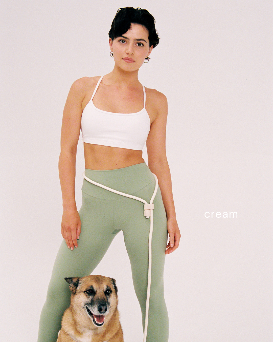 Hand Free Leine – Creme