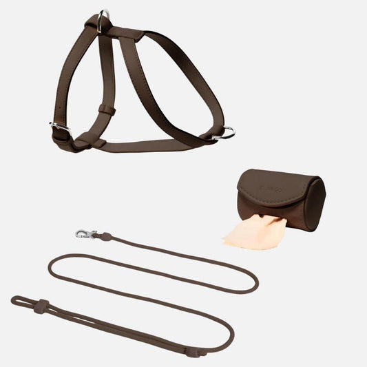 Gassi-Bundle Geschirr Cocoa