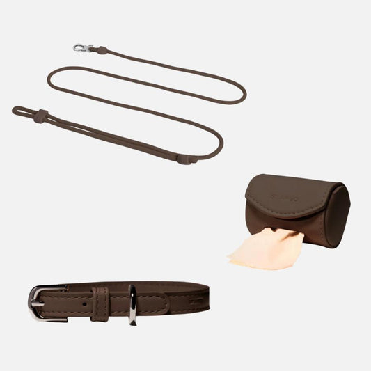 Gassi-Bundle Halsband Cocoa