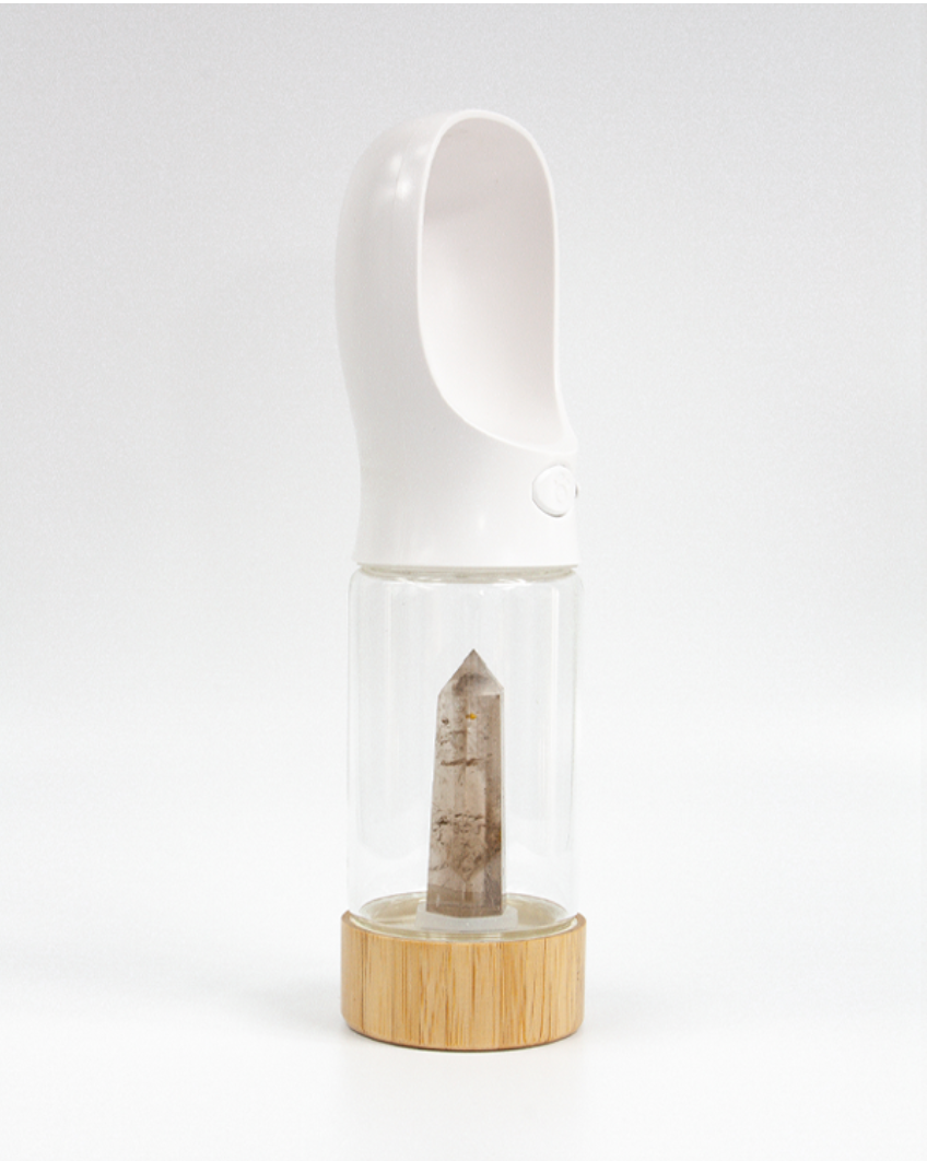Hundetrinkflasche mit Quarzkristall
